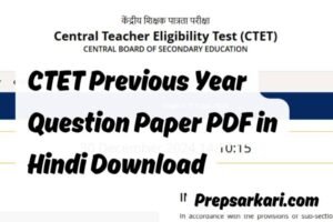 CTET Previous Year Question Paper In Hindi PDF Download
